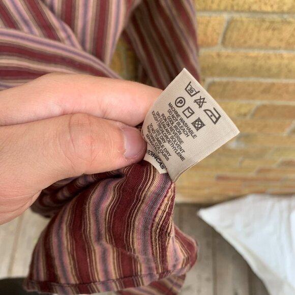 Vintage Burberry London Striped Button Up Shirt XXL - Picture 5 of 10